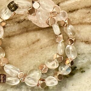 AVILA ROSE GLOW Clear Quartz x Hematite Handmade Bracelet